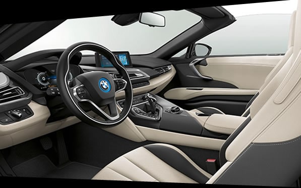BMW i8 rental interior