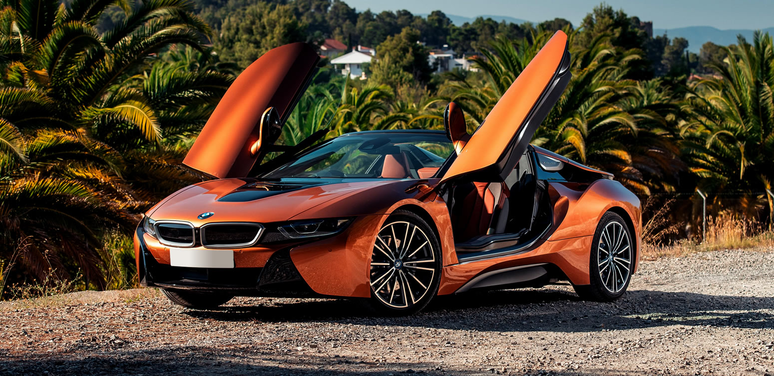 BMW i8 Roadster rental front