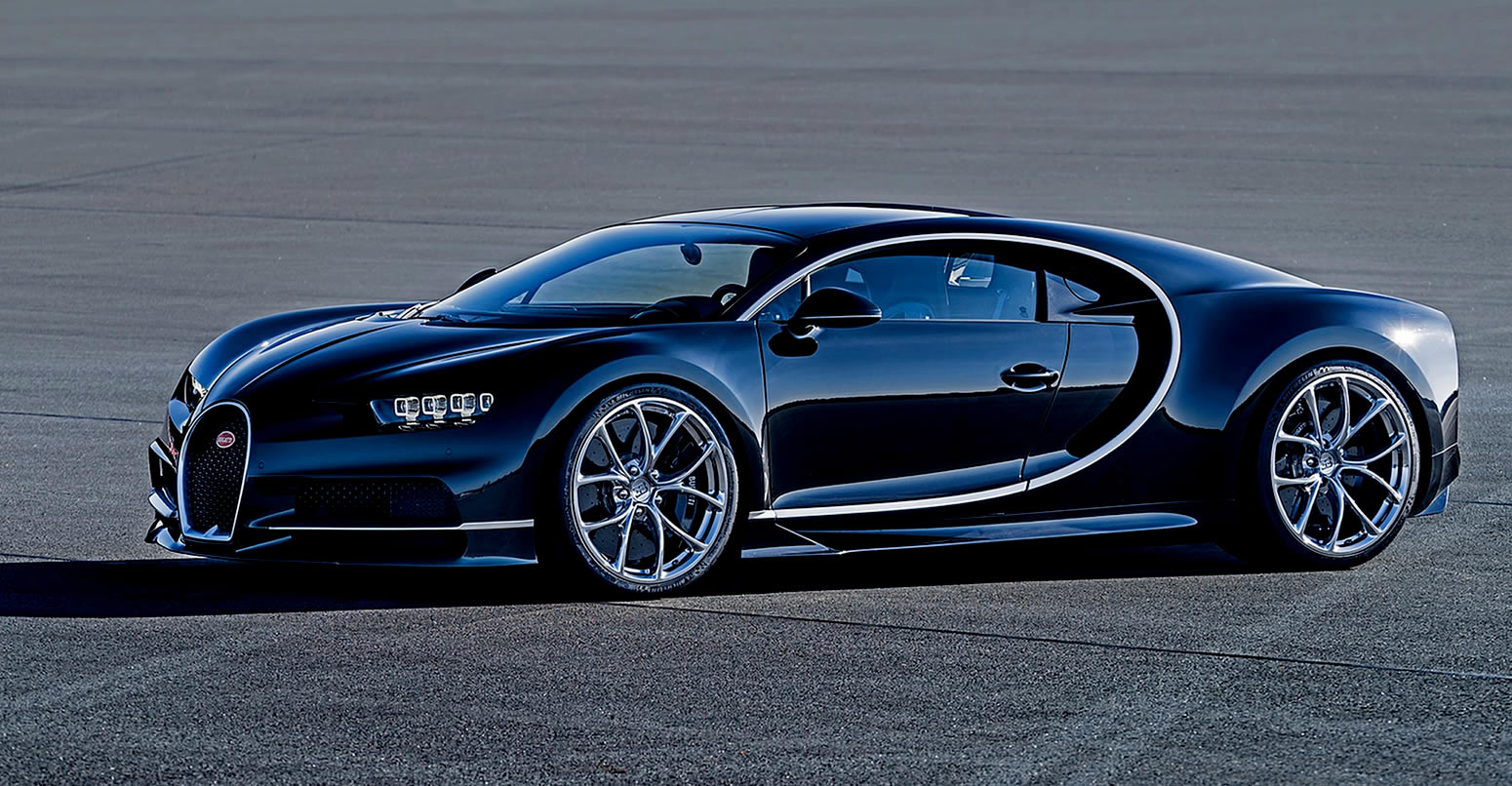 Bugatti Chiron rental side