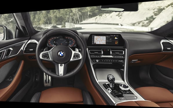 BMW 850i Convertible Rental interior