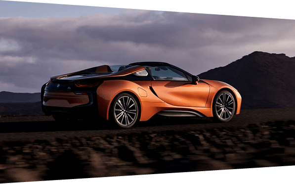 BMW i8 rental side