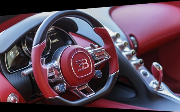 Bugatti Chiron rental interior