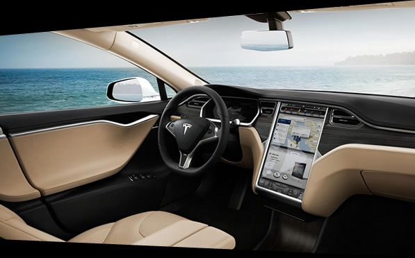 TESLA MODEL S rental interior