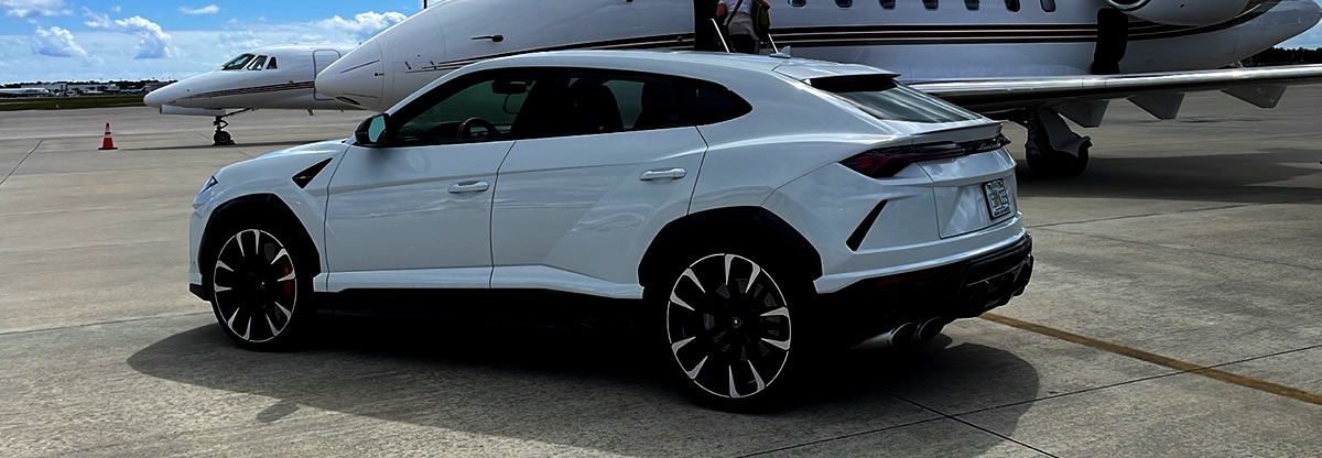 luxury car rental at Miami Executive Airport