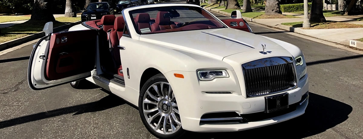 top exotic car rentals in Los Angeles 2023 Rolls Royce Dawn