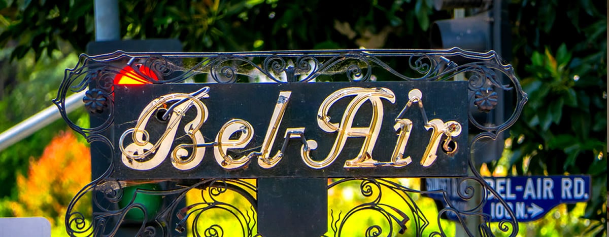 Luxury car rentals bel-air sign